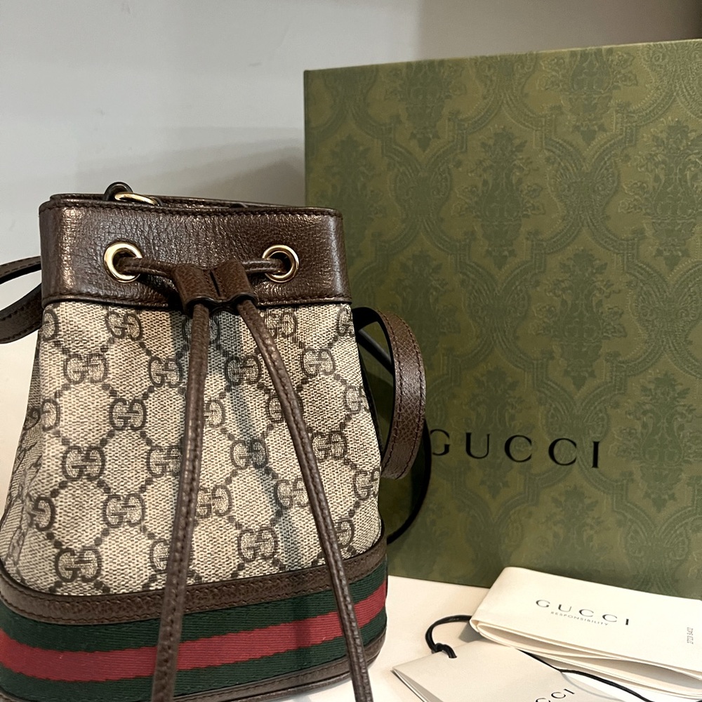 OPHIDIA GG MINI BUCKET BAG